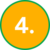 Yellow circle with green border containing white number 4