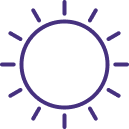 Sun icon with radiating lines representing stress or anxiety
