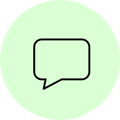 Speech bubble icon on light green background