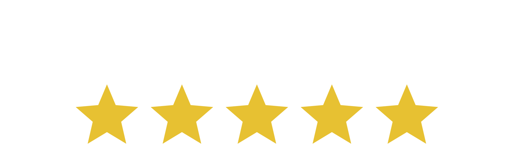 Five gold stars in a row