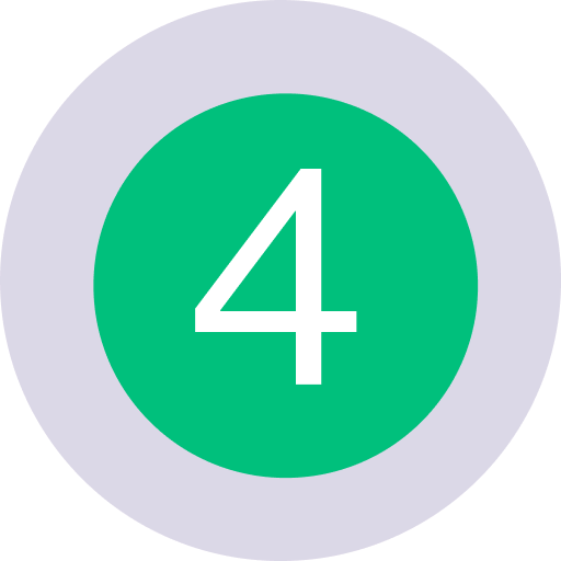 Green circle with number 4 inside