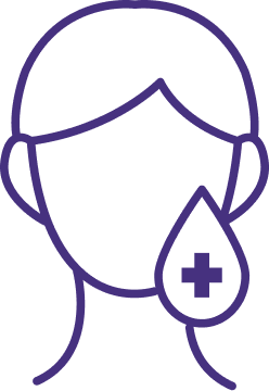 Head silhouette with medical cross and water droplet icon