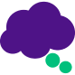 Purple cloud shape with green circles representing OCD