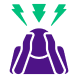 Person's head with green downward arrows indicating stress