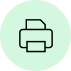 Printer icon on light green circular background