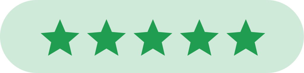 Five full green stars rating