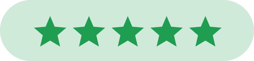 Five full green stars rating