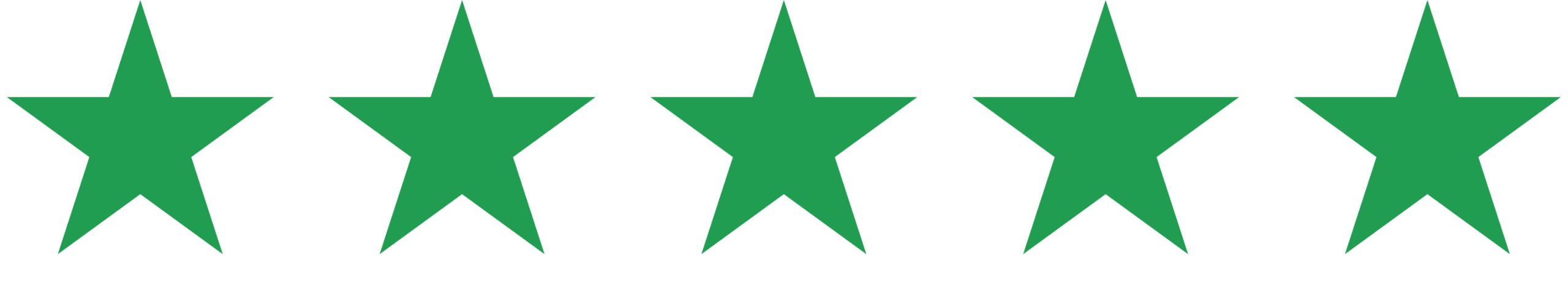 Five green stars representing a five-star rating