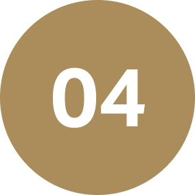 Tan circle with white number 04