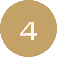 Number 4 in white text centered on tan circle