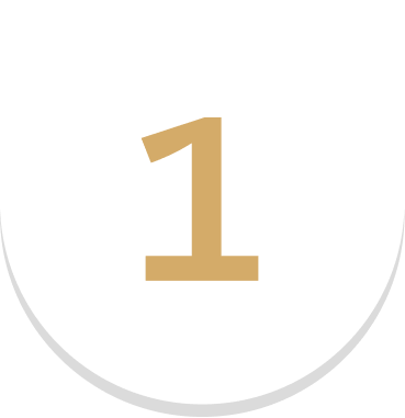 Gold number 1 in rounded container