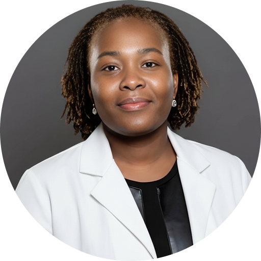 Healthcare provider in white blazer, professional headshot