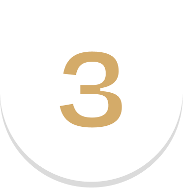 Gold number 3 in rounded container