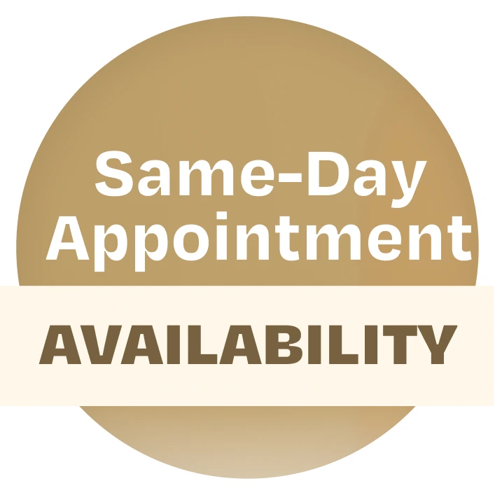 Same-Day Appointment Availability badge