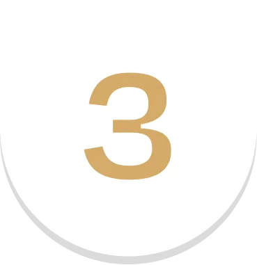 Gold number 3 in a circular badge