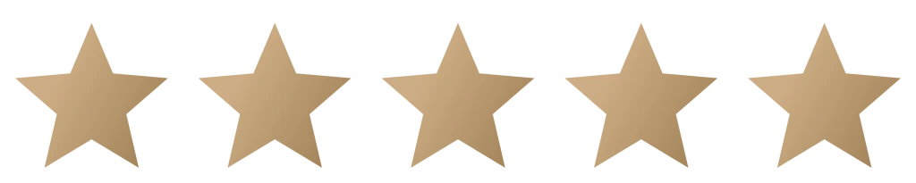Five gold stars in a row