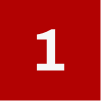 White number 1 on red square icon