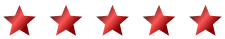 Five red stars in a row