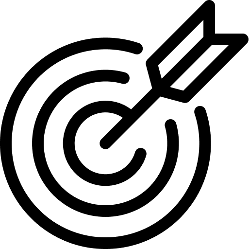 Target with arrow icon representing goal or treatment focus