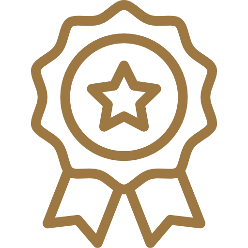 Award ribbon badge with star representing excellence