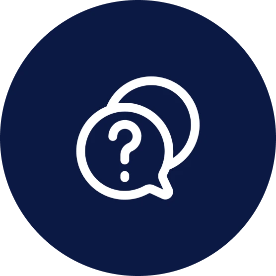 Question mark speech bubble icon – insurance coverage questions
