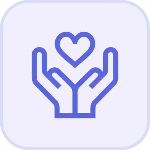 Hands holding a heart icon – geriatric psychiatry