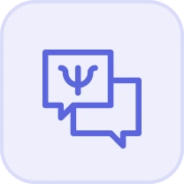 Speech bubbles with psychiatry symbol – contact us
