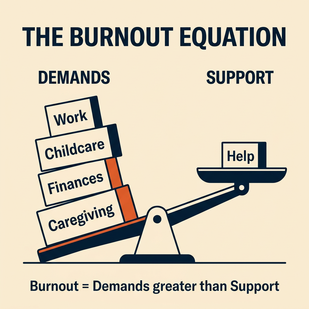The Burnout Equation: Demands greater than Support