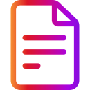 Document with lines icon in orange and magenta gradient