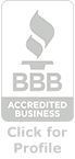 BBB Accredited Business logo with link to profile