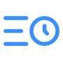 Clock icon with horizontal lines representing time-based sorting