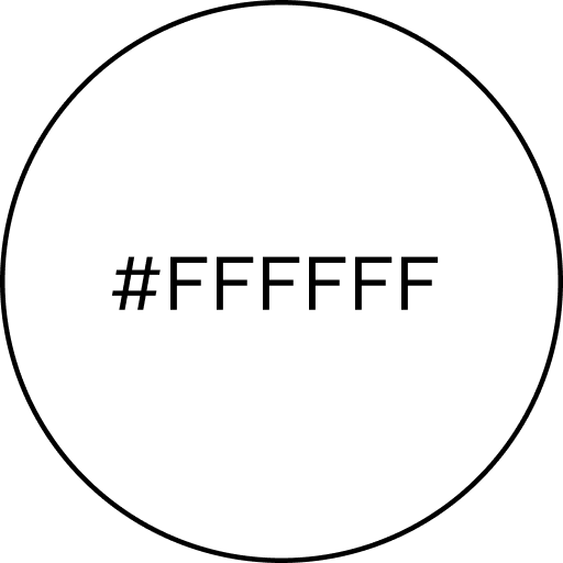White circle with hex color code #FFFFFF
