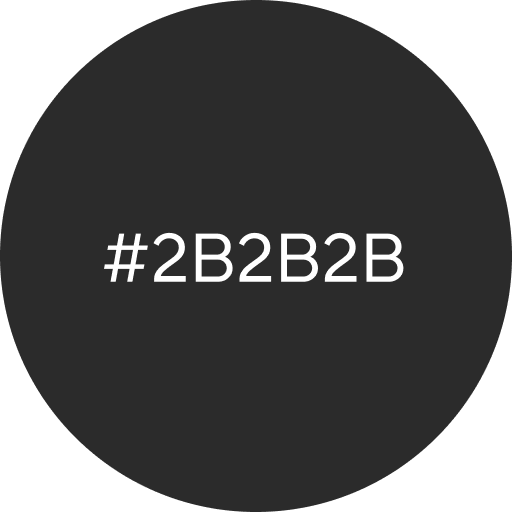 Dark circle with hex color code #2B2B2B