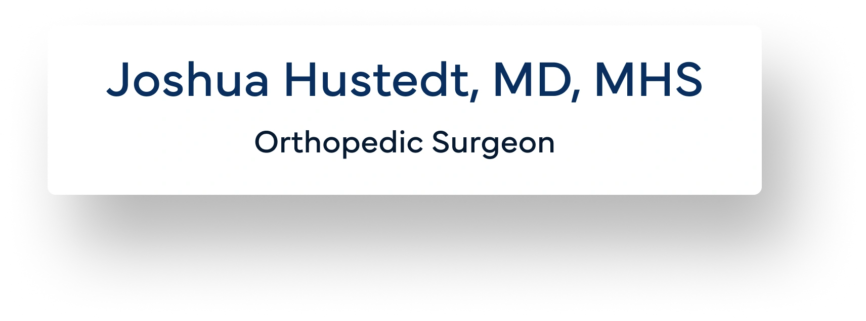 Joshua Hustedt, MD, MHS, Orthopedic Surgeon