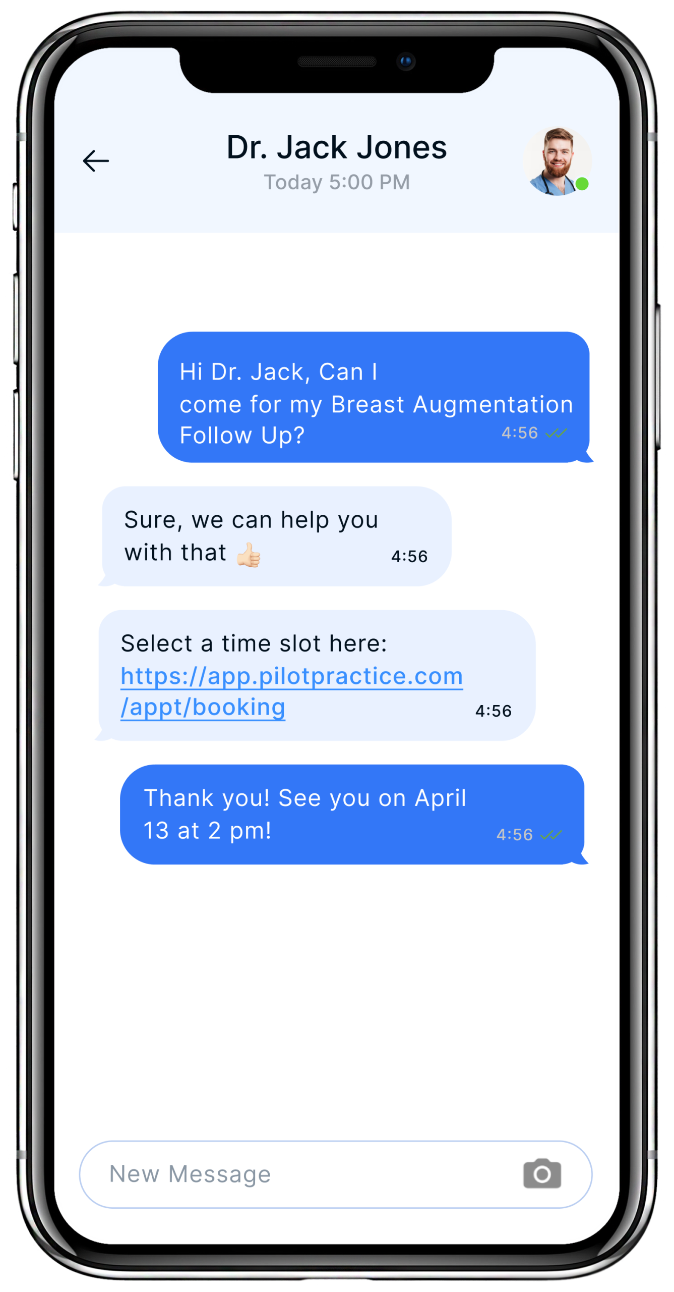Plastic Surgery CRM Feature - Messaging Banner