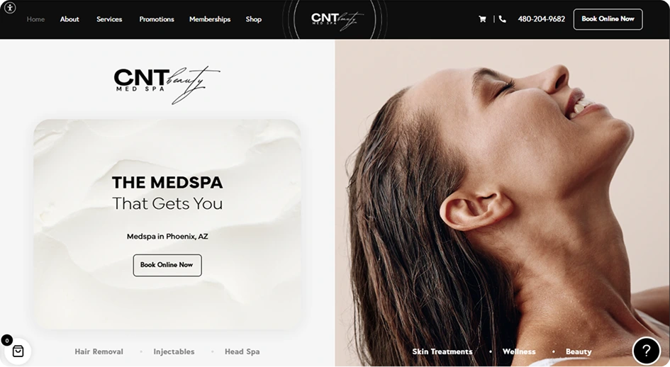 Woman's profile showing neck and jawline for CNT Beauty medspa in Phoenix, AZ