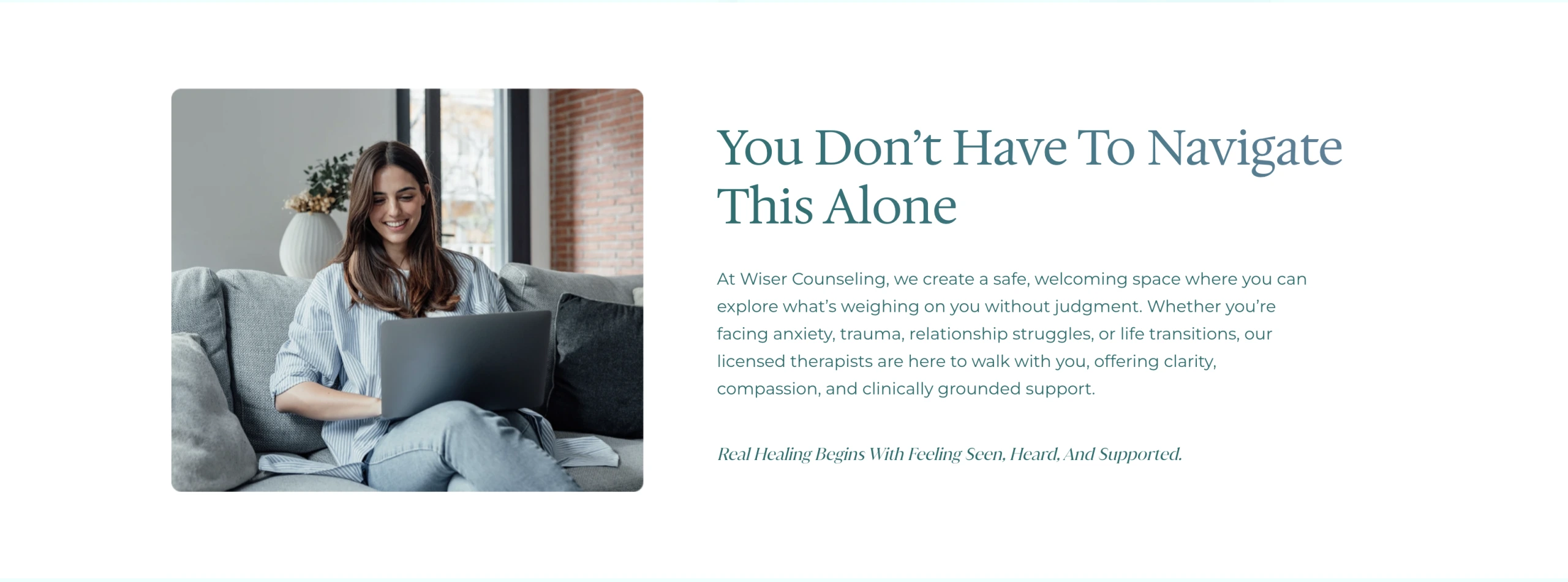 example of a landing page for google ads for therapy