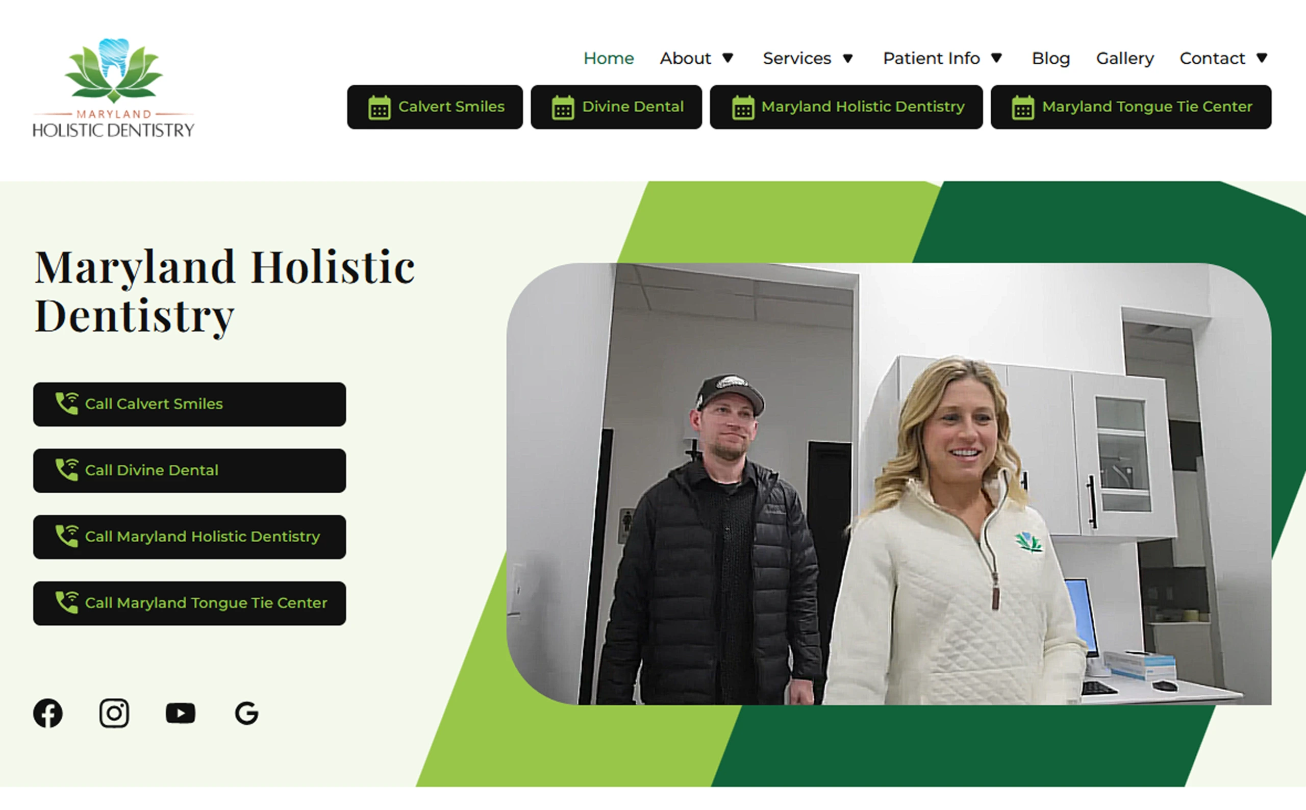 Two staff members standing in Maryland Holistic Dentistry clinical office space with treatment cabinets