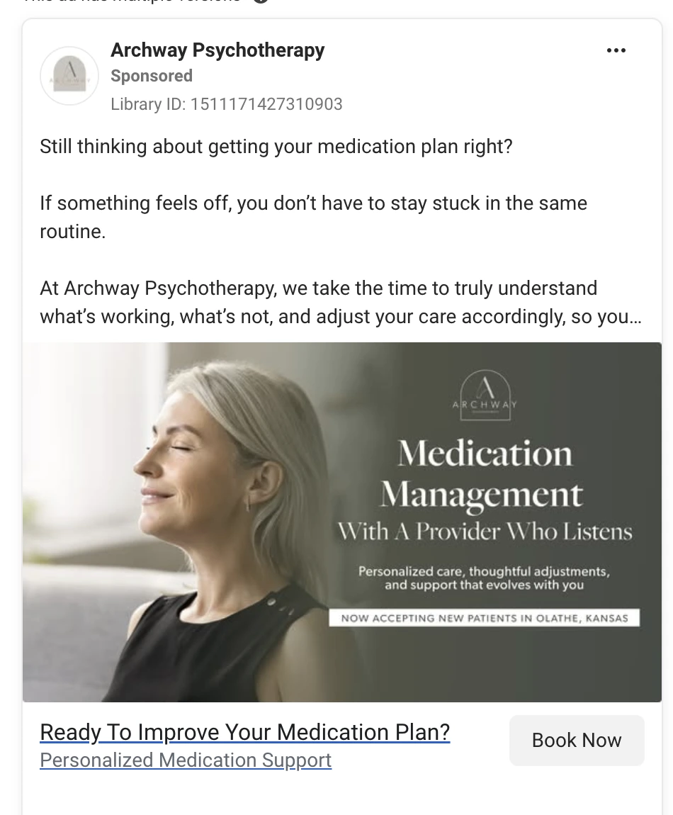 medication management meta ad