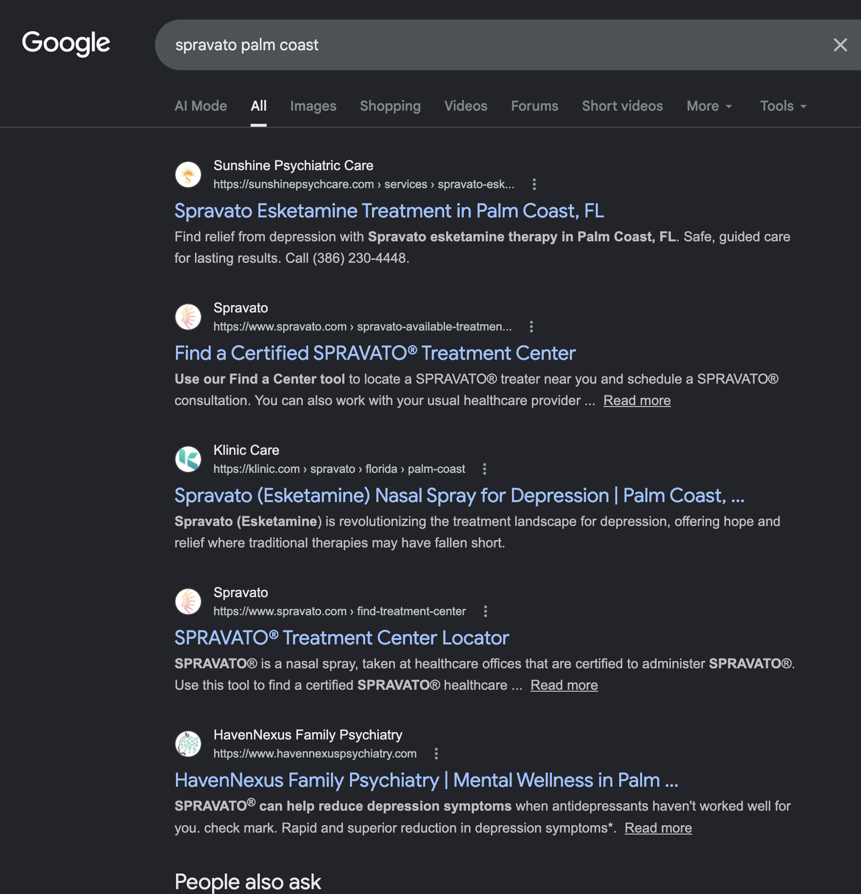 Spravato SEO
