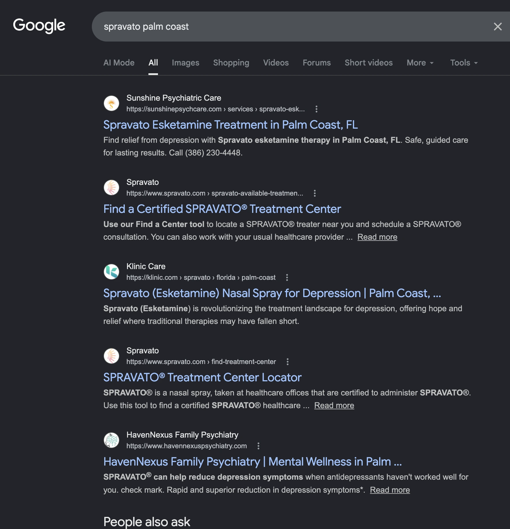 Spravato SEO