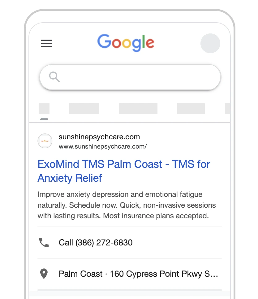 Google ads for TMS