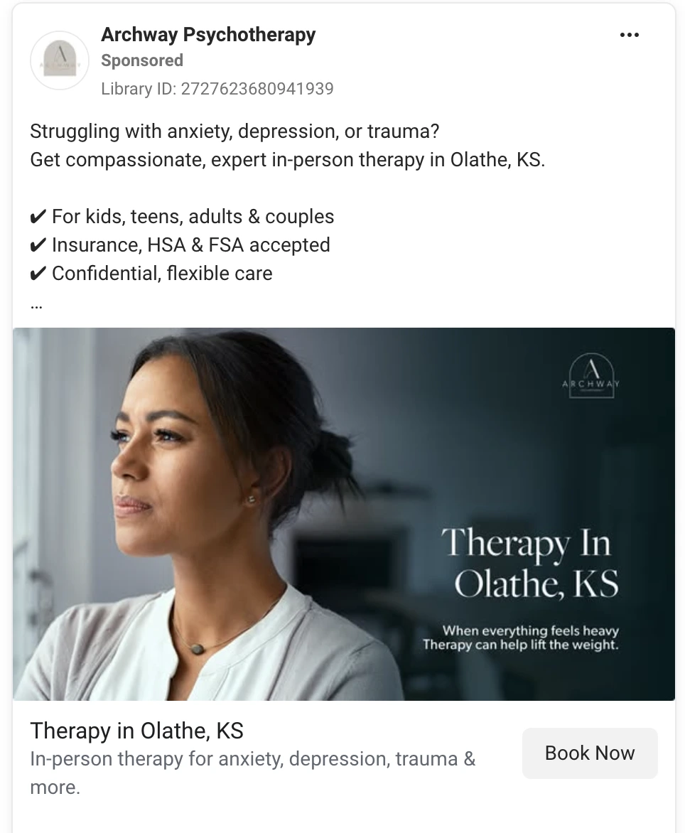 therapy meta ads
