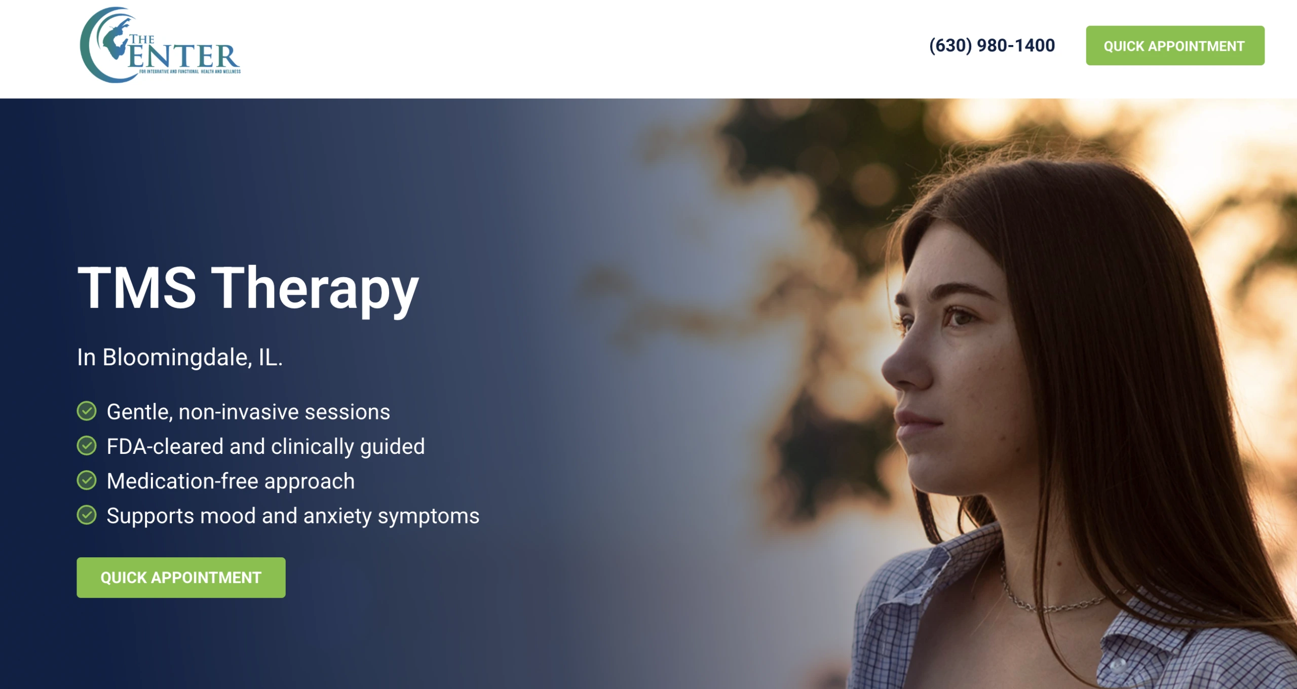 website design for tms clinic