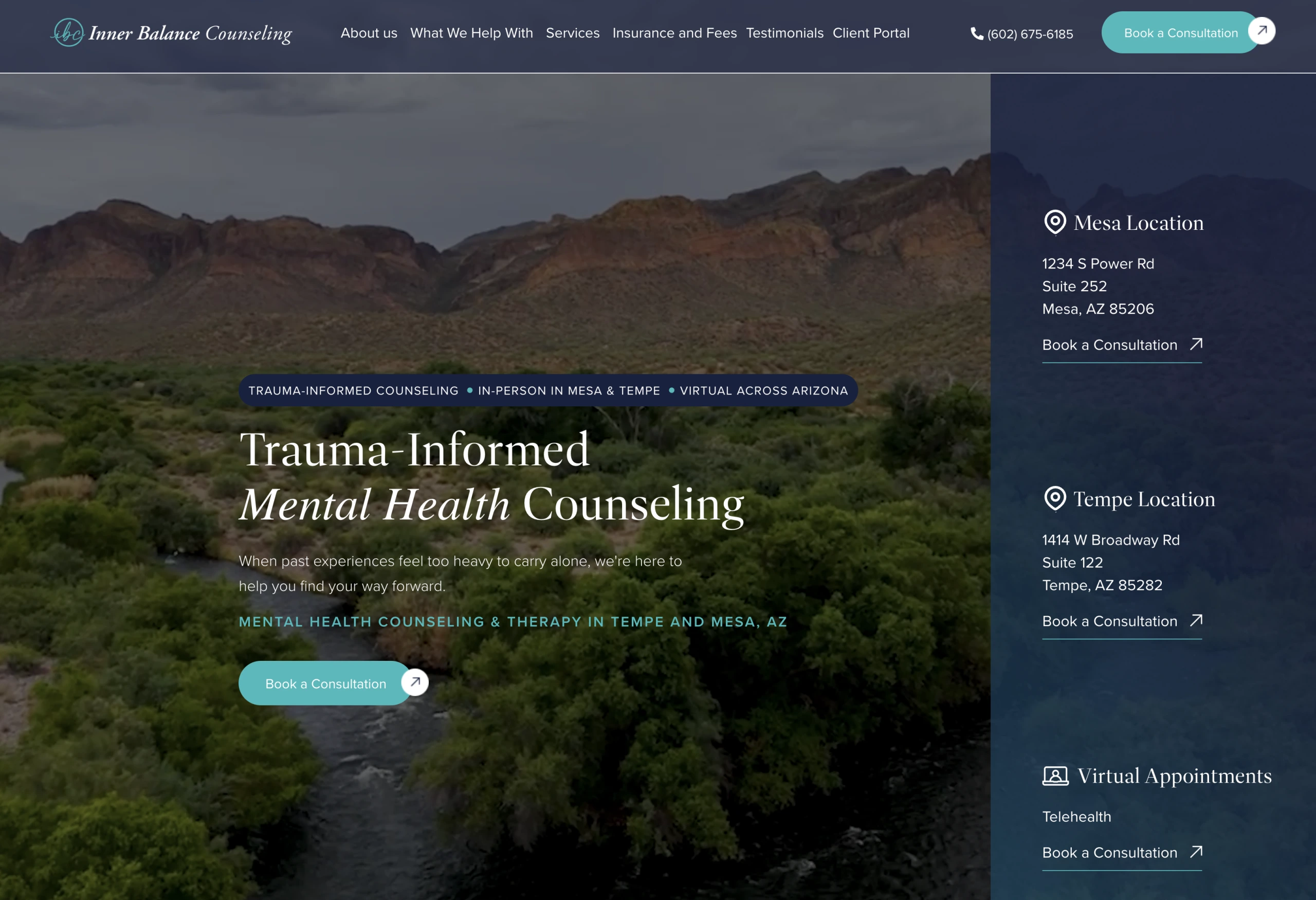Another example of a therapy website designed by Pilotpractice