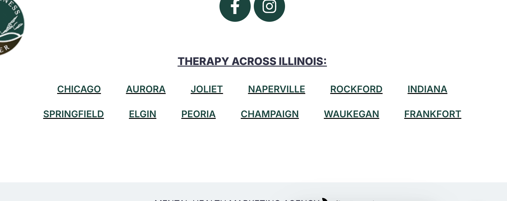 example of seo location pages for a therapy group