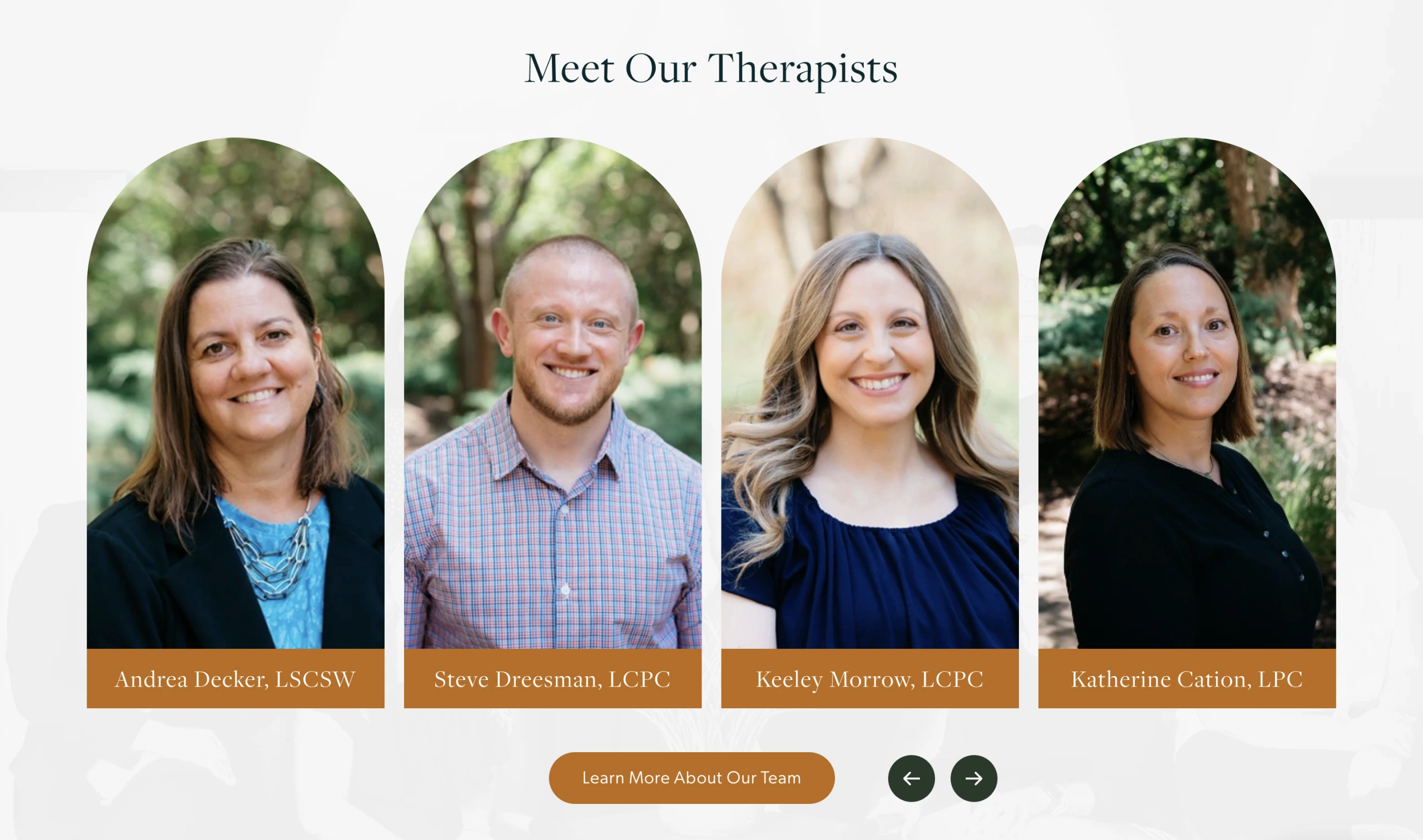 therapist group website block example