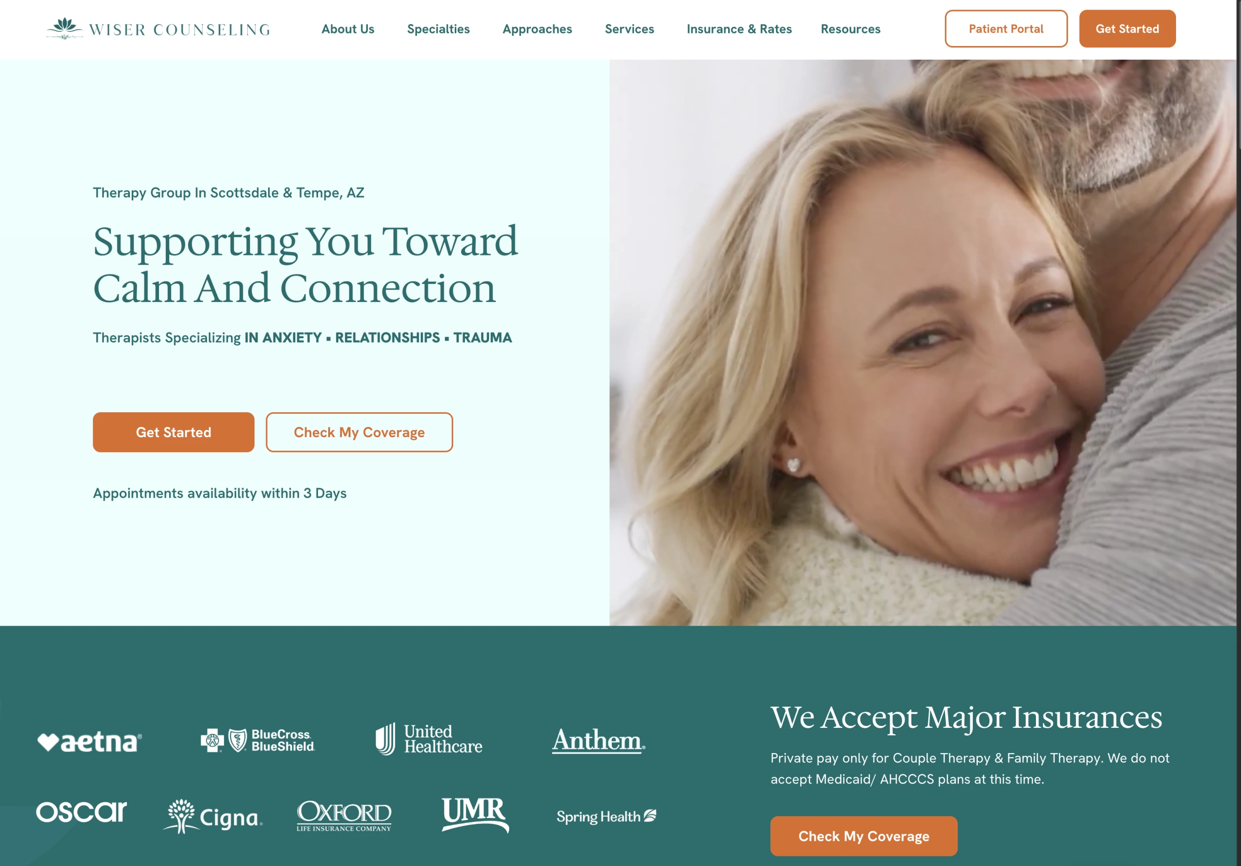 therapy website design