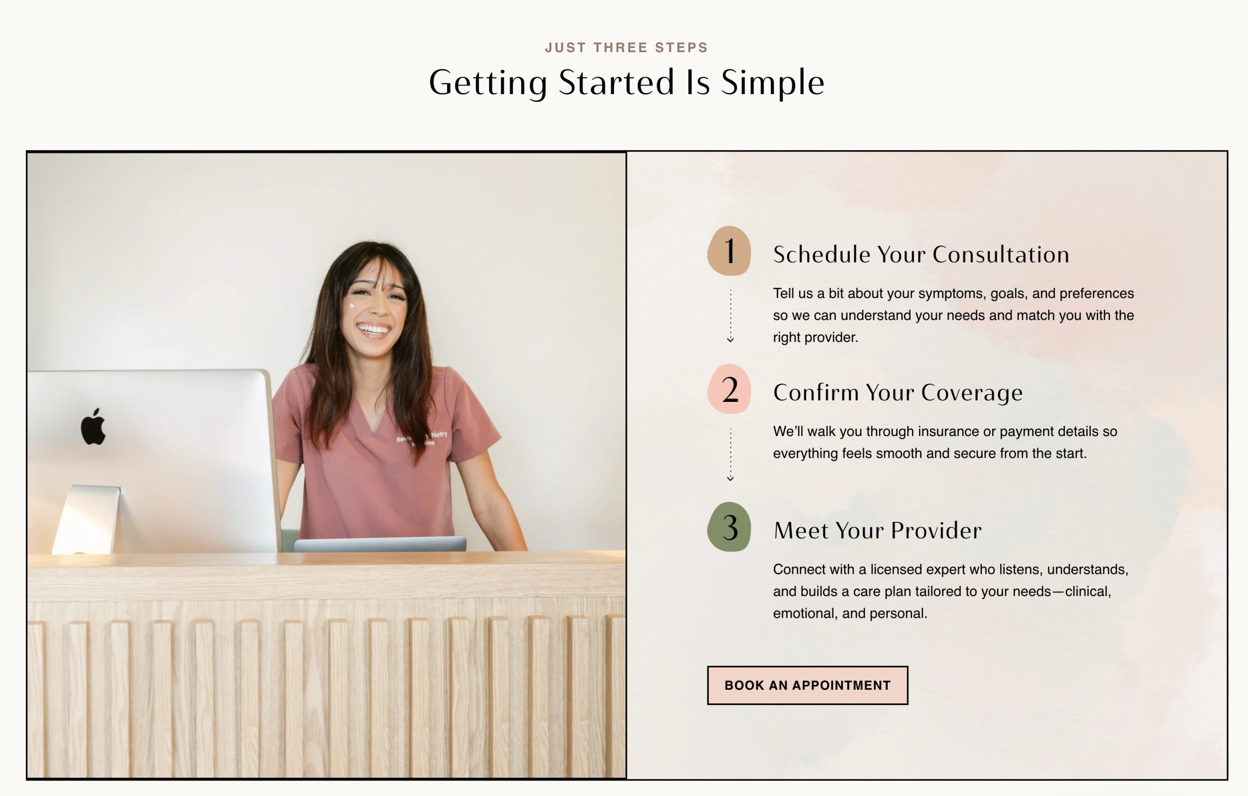 website homepage design therapy