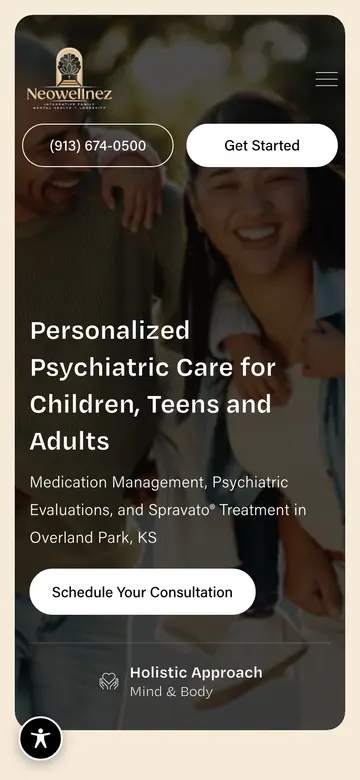 Neowellnez website on a phone